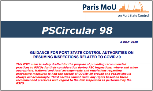 Paris MoU: инспекция судов во время COVID-19